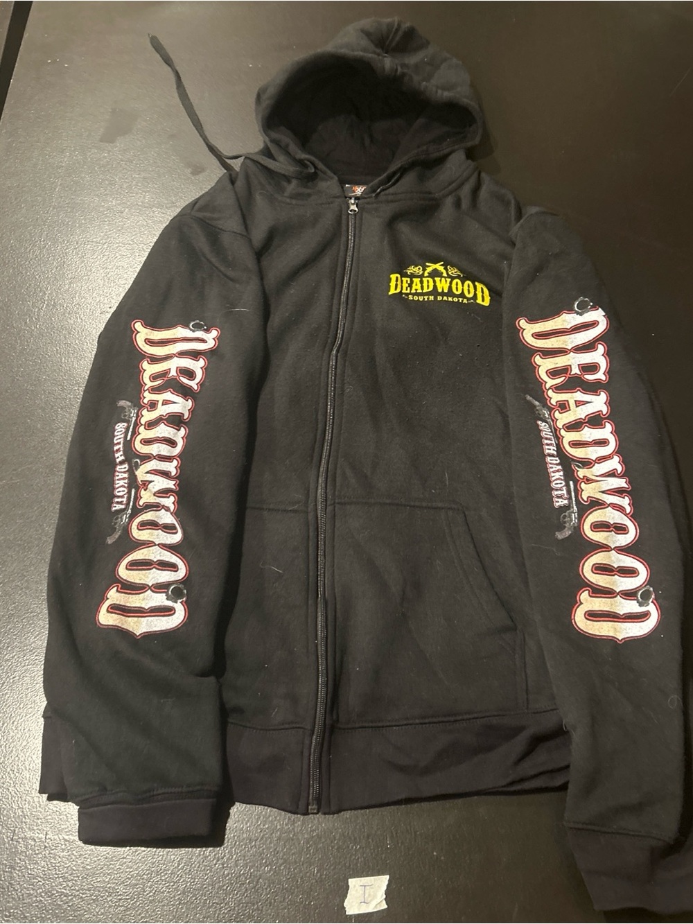 Deadwood Black Zip-Up Hooded Sweatshirt